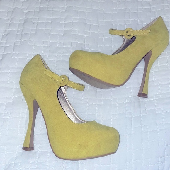Yellow Platform Heels Qupid very Cute 7.5 - Picture 4 of 8